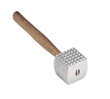 TableCraft 3016 Meat Tenderizer, 13&quot; x 2-3/4&quot; x 3&quot;, double sided (coarse and fine), hand wash only, cast aluminum, wood handle