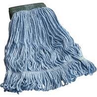 Winco MOP-24W Wet Mop Head, 24 oz., (600g), loop end, 1-1/4&quot; band, 4-ply poly cotton blend yarn, white