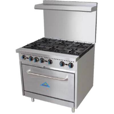 Comstock-Castle R6 Range Gas 36" Wide 6 Burners With 12" Square Cast Iron Grates