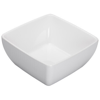 Winco WDM009-204 Bowl, 1-3/4 qt., 7-1/2&quot;, square, break-resistant, dishwasher safe, melamine, Linza™, Ardesia™, white