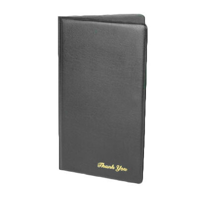 Thunder Group PCPC1BL Check Presentation Holder, 5-3/4&quot; x 9-1/2&quot;, double panel, pocket inserts, gold imprinted &quot;Thank You&quot; on front cover, black