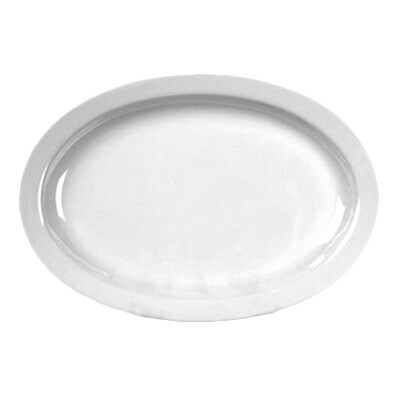 Thunder NS516W Platter, 15-1/2" x 10-7/8", oval, narrow rim, break-resistant, dishwasher safe, BPA free, melamine, NuStone White