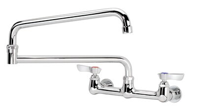 Krowne 12-824L Silver Series Faucet, Splash-Mounted, 8" Centers, 24" Jointed Spout
