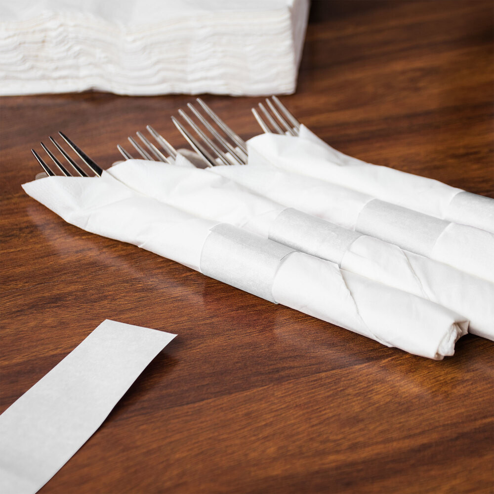 White 561STRPWH20M Self Adhering Paper Napkin Band  4011 (2000 /Case)