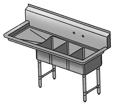 Klinger's Trading CON3DL Convenience/ Deli Sink, Three Compartment