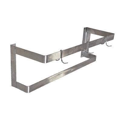 Serv-Ware SW-60-CWP Pot Rack, Wall-Mounted, 60&quot; W, Double-Bar Design