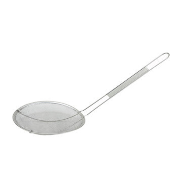 Winco MSS65F  Strainer, 6-1/2&quot; bowl dia., 10&quot;L handle, 15-1/8&quot; O.A.L., round, single fine mesh, stainless steel