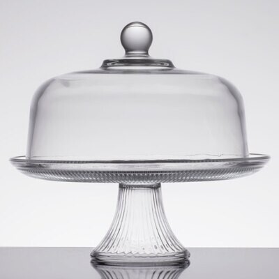 Anchor 86475L13  Hocking Cake/Pie Display Stand Dome Set, Canton, Glass, Clear, 12.5&quot;