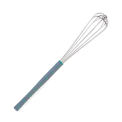 Vollrath 47097 French Whip, 24&quot; long, one-piece, aqua nylon handle, heat resistant up to 475° F (246° C), textured handle with end knob, 18-8 type 304 stainless wires with center reinforcement wire