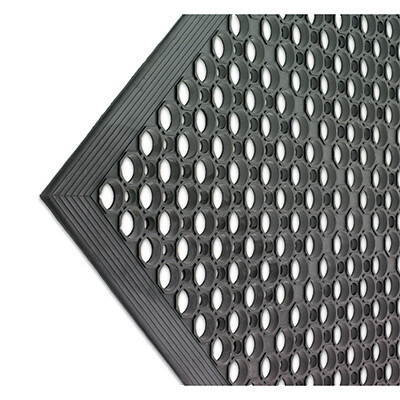 San Jamar KM1100BK Black Grease-Resistant Floor, 3&#39; x 5&#39;