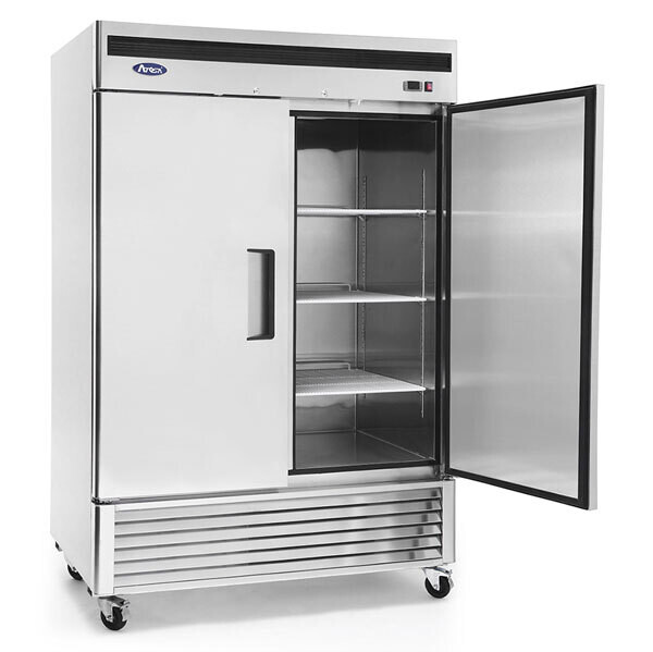 Atosa MBF8507GR  Refrigerator, reach-in, two-section, 54-2/5&quot;W x 31-7/10&quot;D x 83-1/10&quot;H, bottom-mount self-contained refrigeration, 46.77 cu. ft., (2) locking hinged solid doors, digital temperature co