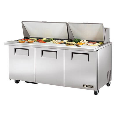 True Manufacturing TSSU-72-30MB-ST-HC Mega Top Sandwich Prep Counter, Split-Top