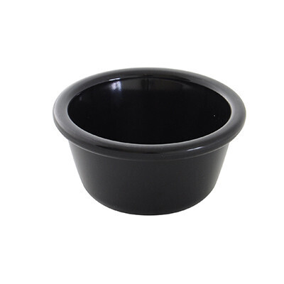 Thunder ML537BL1 Ramekin, 3 oz. capacity, 3-1/8" dia., round, smooth, break-resistant, dishwasher safe, BPA free, melamine, black -each
