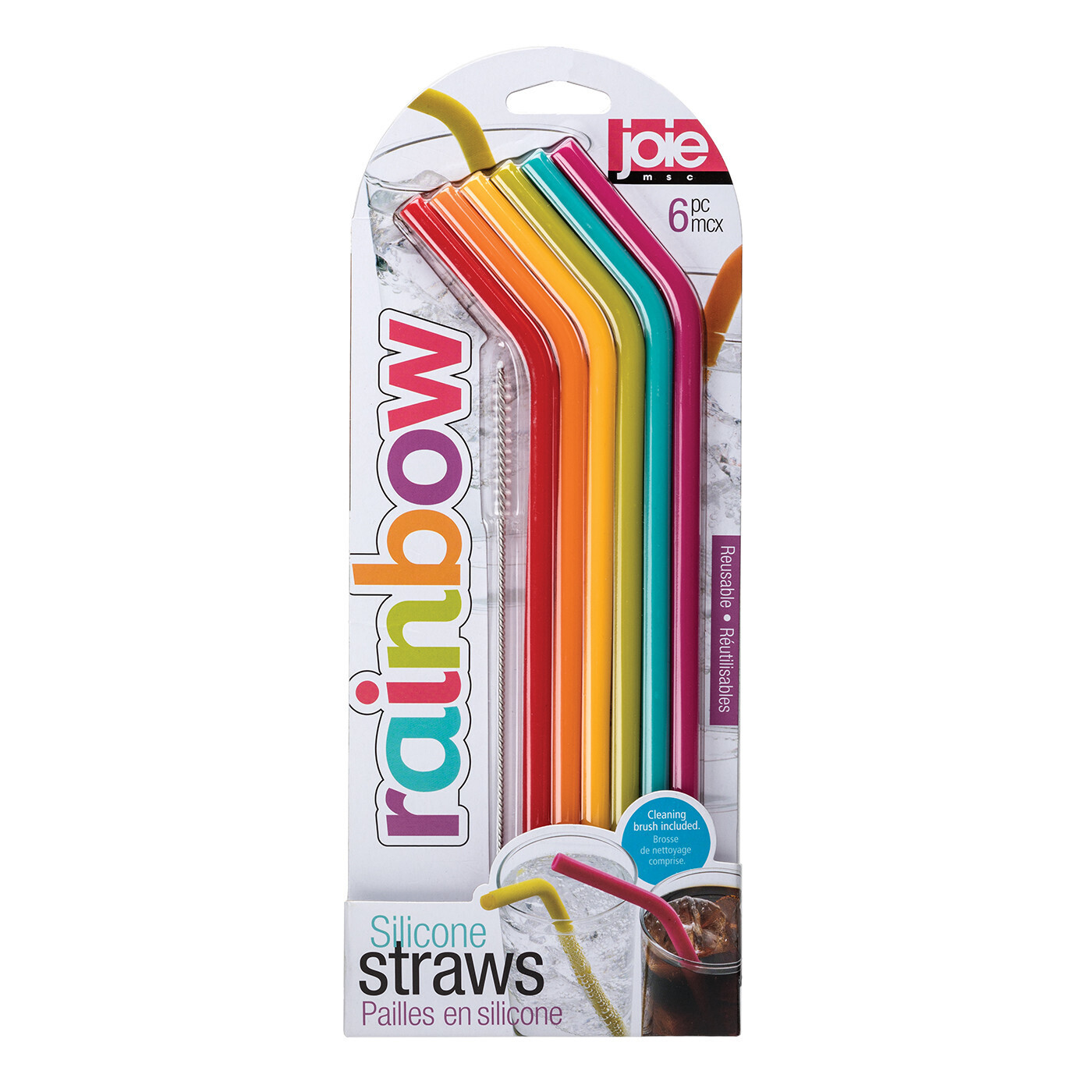 Harold Import 12711 Silicone Straws with Cleaning Brush Set