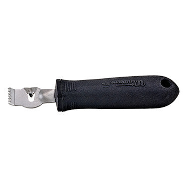Winco VP-306 Zester/Lemon Peeler, Stainless Steel, Black Soft Grip Handle, 6&quot;