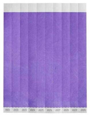 Bar Maid WB-100PU-S Tyvek Purple Wristband, Solid, 3/4&quot; - 500/Pack
