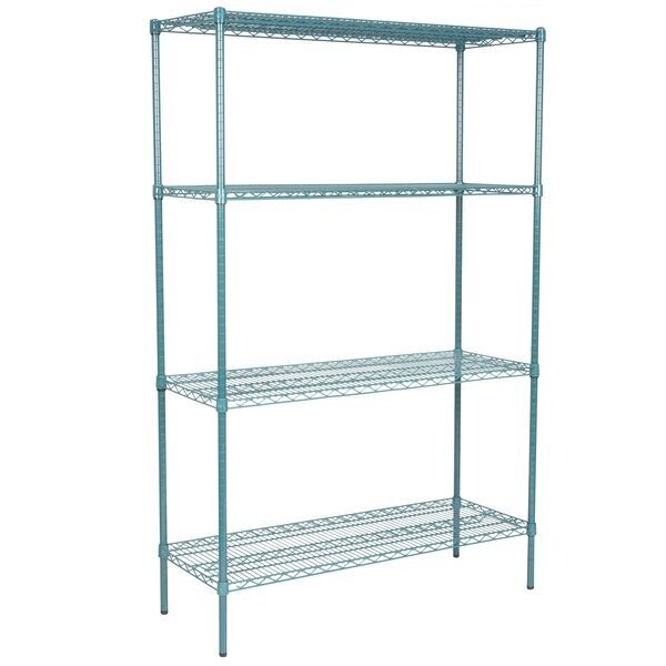 Regency EG1848KIT Green Epoxy 4-Shelf Kit with 74&quot; Posts,  18&quot; x 48&quot;