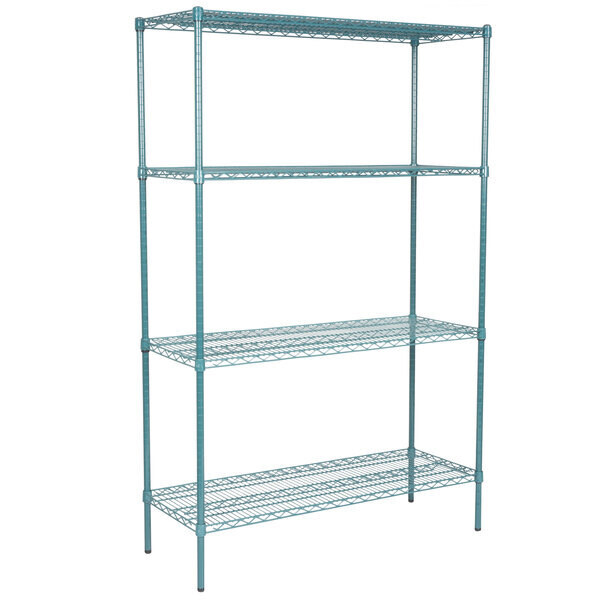 Regency EG1848KIT Green Epoxy 4-Shelf Kit with 74&quot; Posts,  18&quot; x 48&quot;