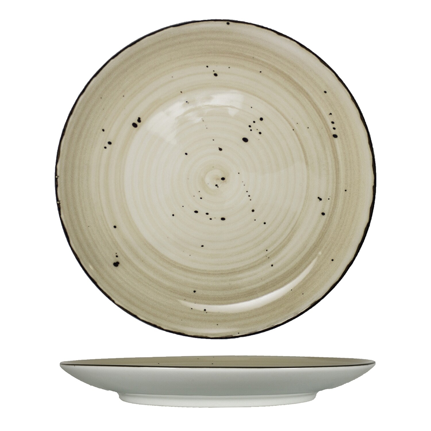 International Tableware RT-8-WH Plate, 9&quot; dia., round, coupe, microwave &amp; dishwasher safe, lead free, ceramic, wheat - 2 Dozen