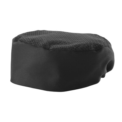 Winco CHPB-3BX Pillbox Chef's Hat, Ventilated, X-Large, Black