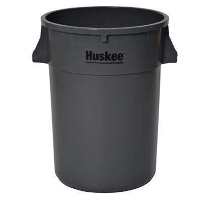 Royal Industries Huskee Trash Can, 44 Gallon, Round, Plastic, Gray
