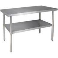 Klinger&#39;s SG 2460 Trading  Work Table, Stainless Steel Top, Galvanize Legs &amp; Adjustable Undershelf