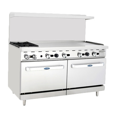 Atosa ATO-2B48G  CookRite Range, Gas, 2 Open Burners, Right Side Griddle