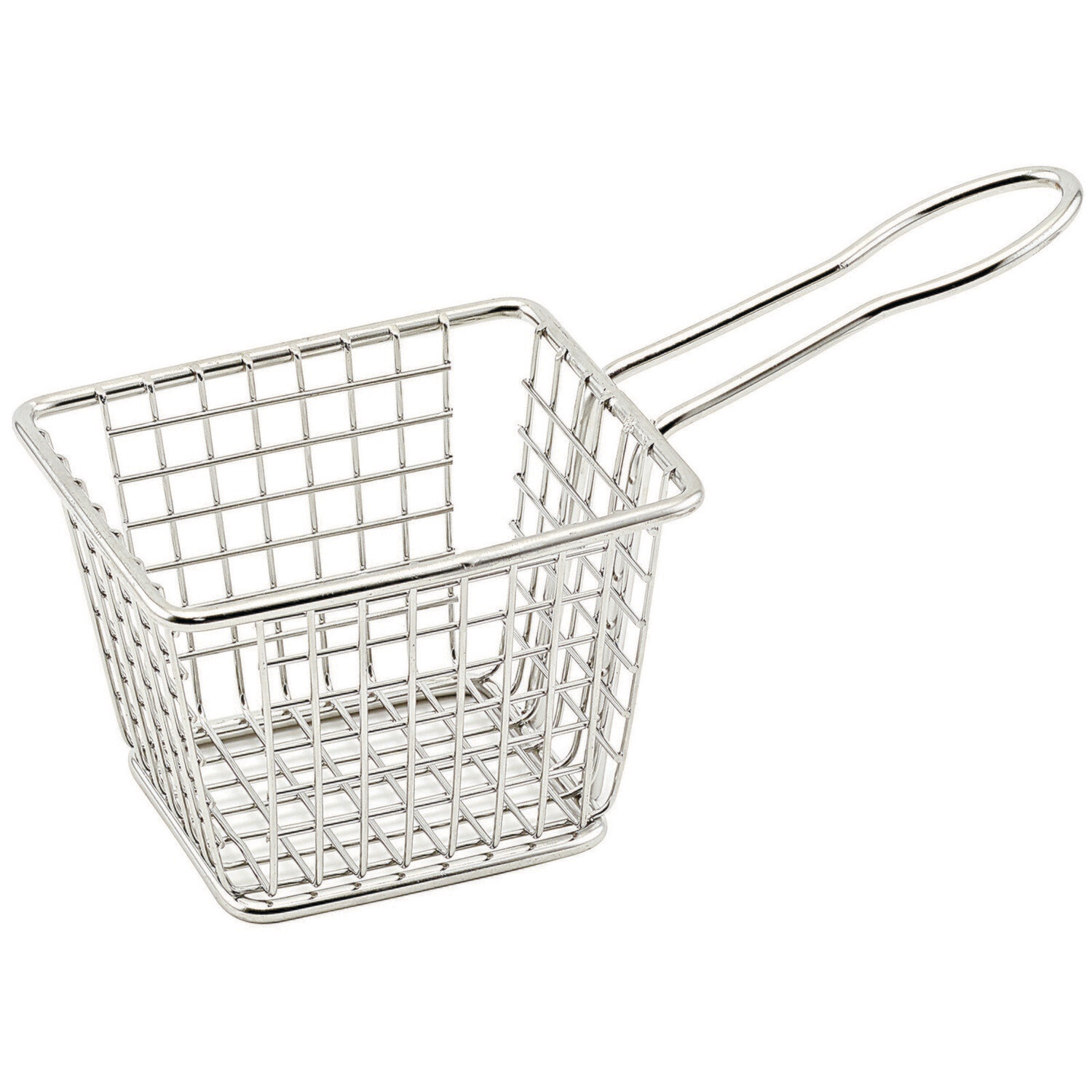 Winco FBM-544T Mini Fry Basket, Stainless Steel, 5&quot; x 4&quot; x 3&quot;