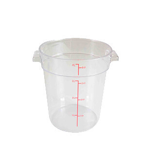 Thunder PLRFT304PC Food Storage Container, 4 quart, round, shatter and scratch resistant, -40° to 210° F temperature range, polycarbonate, clear,