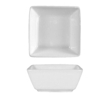 International Tableware EL-4 Ramekin, 2-1/2 oz., 3&quot; x 3&quot; x 1-1/4&quot;H, square, rolled edge, fully vitrified, microwave &amp; dishwasher safe, lead free, porcelain, Bright White - 3  Dozen