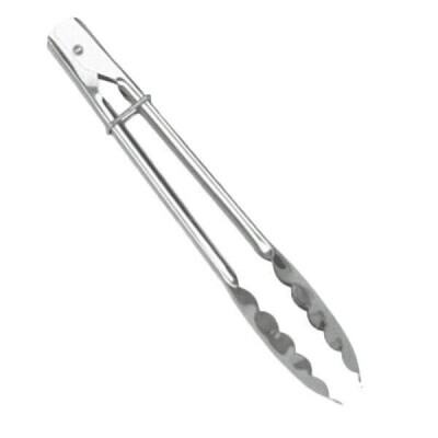 Thunder SLTHUT012  Utility Tongs, 12"L, flat spring action, locking ring, stainless steel