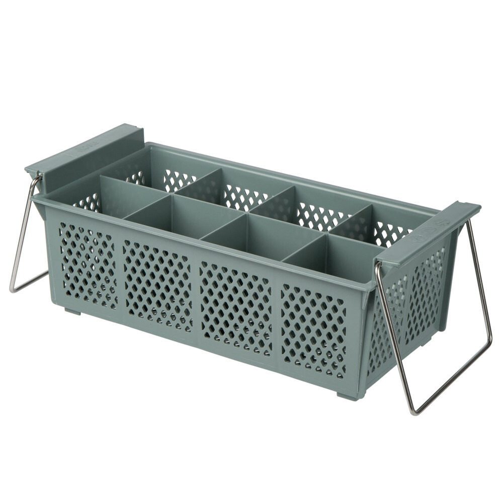 Noble 274RKFLTWHG Products Flatware Rack, 8 Compartment, Half Size, Gray
