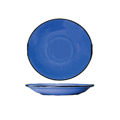 International Tableware CF-2 Saucer, 6&quot; dia., round, rolled edge, fully vitrified, microwave &amp; dishwasher safe, stoneware-ceramic, speckle ocean blue- 3 Dozen