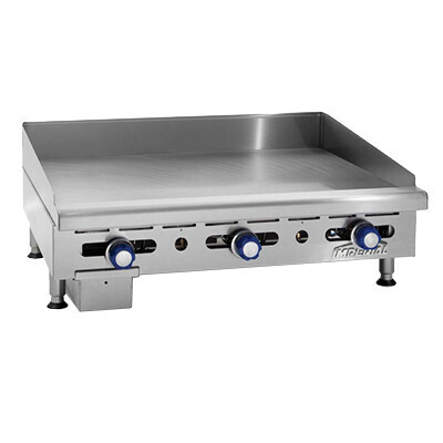 Imperial IMGA-3628 Countertop, 36&quot; W Griddle, Gas, 3 Burners, 3/4&quot; thick plate, manual controls