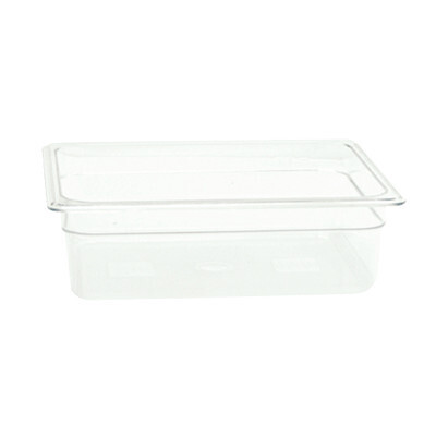 Thunder Group PLPA8124 Food Pan, 1/2 size, 4" deep, shatter and scratch resistant, dishwasher safe, polycarbonate, clear