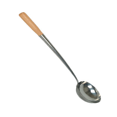 Thunder Group SLLD310  Chinese Serving Ladle, 8 oz., 4-1/4&quot; x 4-1/2&quot; bowl, 18&quot; long, wood handle, stainless steel (
