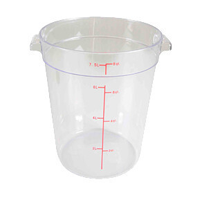 Thunder PLRFT308PC Food Storage Container, 8 quart, round, shatter and scratch resistant, -40° to 210° F temperature range, polycarbonate, clear