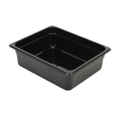 Thunder Group PLPA8124BK  Food Pan, 1/2 size, 4&quot; deep, shatter and scratch resistant, dishwasher safe, polycarbonate, black