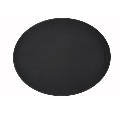 Winco TRH-2722K  Easy-Hold Tray, Oval, Rubber Lined, Plastic, Black, 22&#39;&#39; x 27&quot;