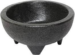 Thunder Group PLMJ004BK  Molcajete Salsa Bowl, 4 oz., 4" x 4" x 1-5/8", plastic, black- 4 pk