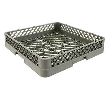 Crestware RBOC Dishwasher Cup Rack Base, 20&quot; x 20&quot;, full size, flat and open, thick mesh bottom, chemical resistant polymers, handgrips, gray