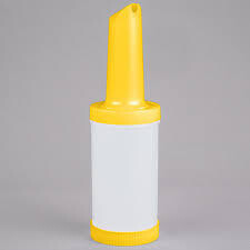 Carlisle PS601NC04 Store &#39;N Pour 1 Qt. White Container with Yellow Spout