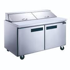 Dukers DSP60-16-S2 Sandwich/Salad Prep Table, 2-Section, 60&quot;