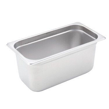 Winco SPJH-306 Steam Table Pan, 1/3 size, 6-7/8&quot; x 12-3/4&quot; x 6&quot; deep, 22 gauge heavy weight, anti-jamming, 18/8 stainless steel,