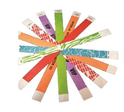 Bar maid WB-100B-D Tyvek® Wristband, 3/4&quot;, blue with design, 500/pack
