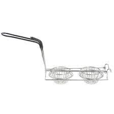 TableCraft TB24036 Double Taco Cups Fry Basket, 6”, hand wash only, stainless steel