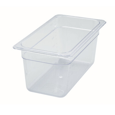 Winco SP7306 Food Pan, 1/3 size, 12-5/8&quot; x 6-7/8&quot;, 5-1/2&quot; deep, -40°F to 210°F temp. range, dishwasher safe, break-resistant polycarbonate
