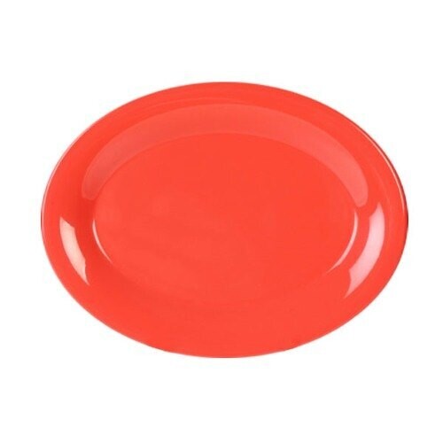 Thunder CR209RD Platter, 9-1/2&quot; x 7-1/4&quot;, oval, break-resistant, dishwasher safe, melamine, orange