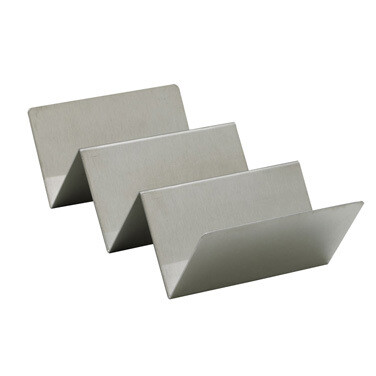 Winco TCHS23  Taco Holder, Holds 2-3 Tacos, Stainless Steel, 8.37" x 4" x 2"