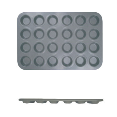 Thunder SLKMP124  Muffin Pan, 24 cup, 1-1/2 oz each cup, 15-1/4&quot; x 10-1/2&quot;, non-stick, carbon steel